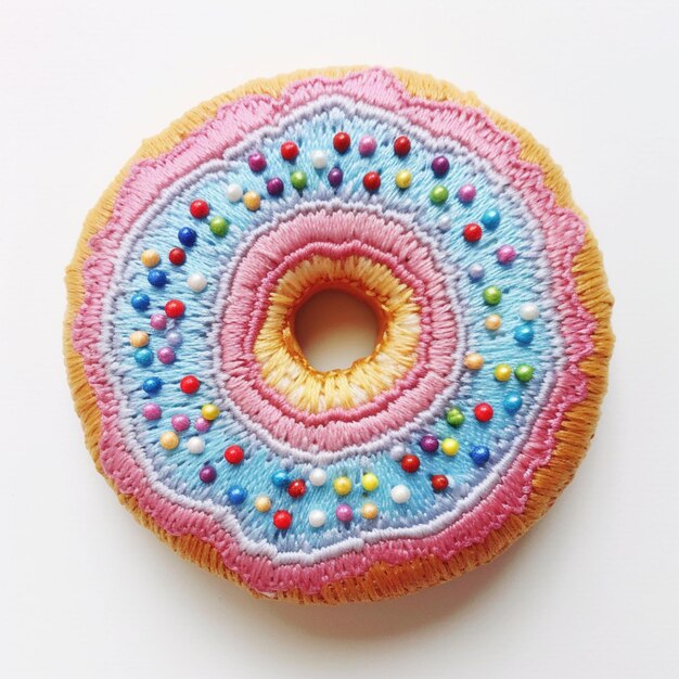 Broderie colorată pe pânză